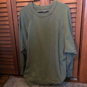 Long olive American Eagle crewneck sweater
